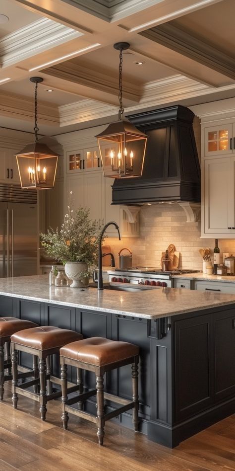 Sinks In Kitchen Island, Kitchen Inspirations Luxury, Kitchen Island Lighting Ideas, Kitchen Pantry Ideas, Dream Kitchens Design, Pantry Ideas, Kitchen Remodel Inspiration, Kitchen Remodel Design, Casa Vintage