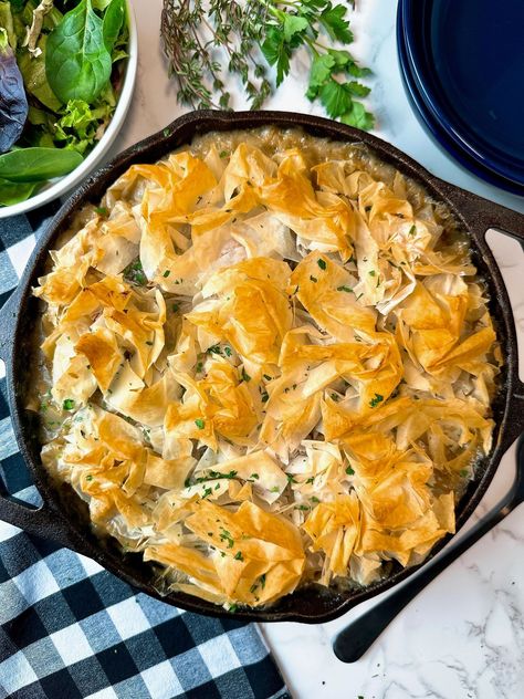 Chicken Pot Pie Recipe Phyllo Dough, Pot Pie With Phyllo Dough, Chicken Pot Pie With Phyllo, Philo Dough, Classic Chicken Pot Pie, Phyllo Dough Recipes, Phyllo Recipes, Chicken Pot Pie Casserole, Great Chicken Recipes