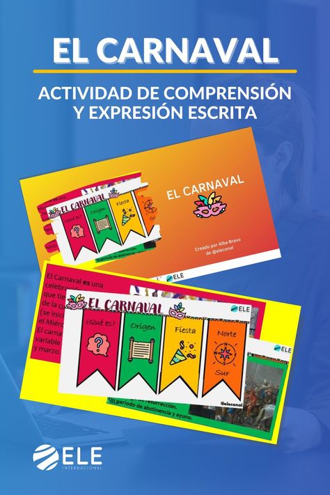 Actividad e infografía para trabajar la fiesta del carnaval con nuestros estudiantes de español, trabajando sobre todo la comprensión y la expresión escrita con temas de carnaval. #clasesdeespañol #enseñarespañol #ideasparacarnaval Gum