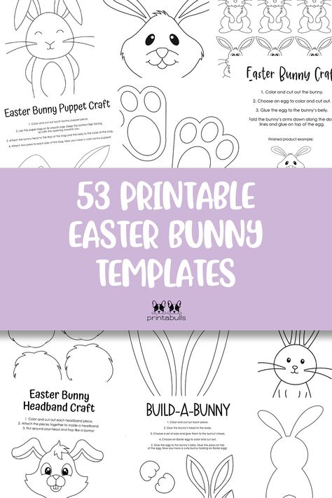 printable easter bunny templates and outlines Bunny Template Printable Free Pattern Rabbit, Printable Easter Bunny Template, Bunny Ears Template Free Printable, Easter Bunny Faces, Bunny Head Template, Bunny Face Template Printable, Easter Bunny Templates Free Printables, Rabbit Template Free Pattern, Bunny Template Printable Free Pattern