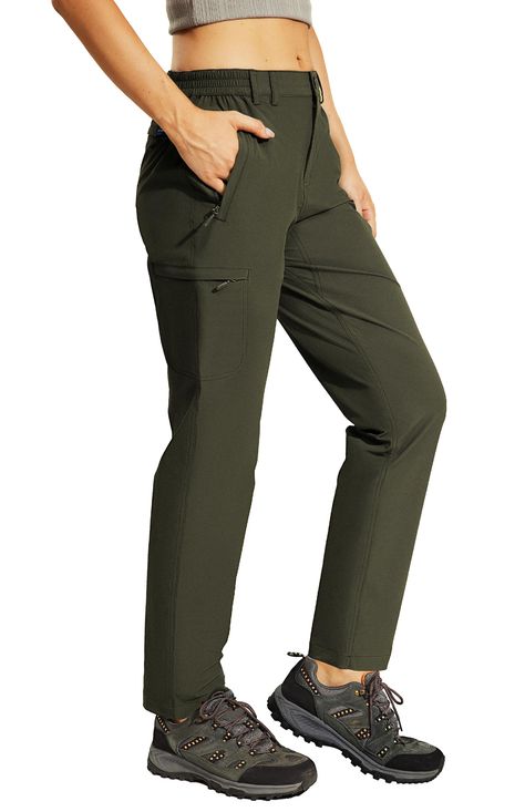 PRICES MAY VARY. 88% Nylon, 12% Spandex Imported Haimont Water Resistant Pants for Women are Perfect for hiking, climbing, mountaineering, backpacking, camping and daily wear Fast Dry Hiking Pants: Haimont women travel hiking pants are made of 88% nylon and 12% spandex, quick drying, ripstop, and lightweight. The fabric is treated with durable water repellent to resist rain and stains effectively. Flexible & Comfort: 4-Way stretchy performance delivers flexibility for dynamic activity. Gusseted Outdoorsy Style Fall, Womens Hiking Pants, Womens Hiking Outfits, Hiking Joggers, Hiking Pants Women, Quick Dry Pants, Outdoorsy Style, Hiking Outfit Women, Travel Pants