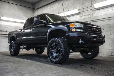 All Black Lifted 2005 GMC Sierra 1500HD SLE 4x4 Crew Cab Truck For Sale | Northwest Motorsport Black Gmc Sierra, 1997 Gmc Sierra 1500 Custom, Truck Speakers, 1990 Gmc Sierra 1500, Truck Lifted, 1995 Gmc Sierra 1500, Impala Chevrolet, Gmc Suv, 2003 Gmc Sierra 2500hd