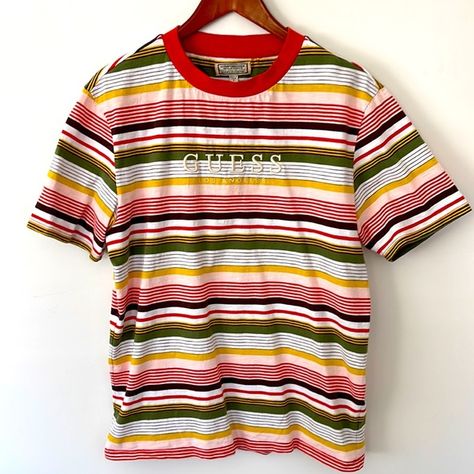 Medium Guess Originals “Los Angeles” Striped T-Shirt #Guess #Originals #LA Guess Originals, Striped T Shirt, Stripes, The Originals, Mens Tops, Mens Tshirts, Like Button, Saying Goodbye, Jewelry Watches