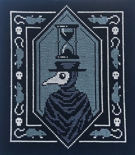 Plague Doctor Pixel Art, Pixel Grid Crochet, Gothic Tapestry, Pixie Art, Grid Crochet, Pixel Grid, Pencil Drawing Images, Cross Stitch Tutorial, Beaded Curtain