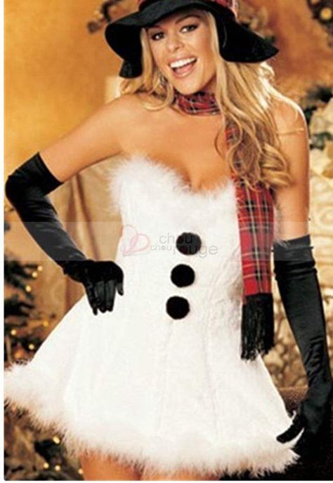 Sexy Christmas costumes from chouchoudress Angel Costume Dress, Grease Outfits, Snowman Costume, Holiday Lingerie, Christmas Fancy Dress, Strapless Tube Dress, Christmas Lingerie, Holiday Costumes, Christmas Costume