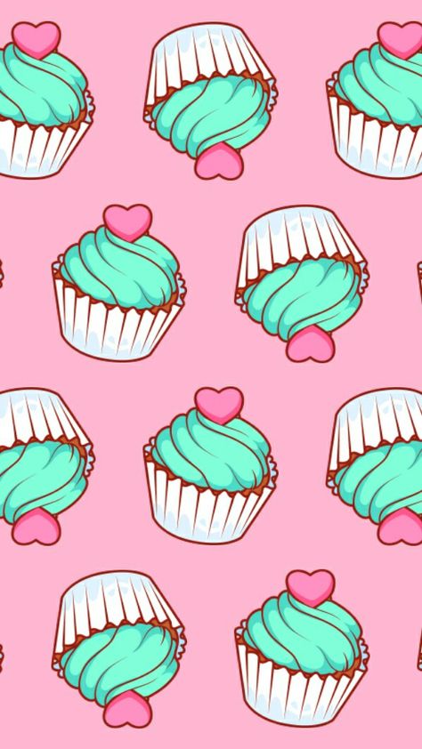 Cupcake Wallpaper More Cupcakes Wallpaper, Wallpapers Beautiful, Food Wallpaper, Dessin Adorable, Kawaii Wallpaper, Cute Backgrounds, Nail Stamping, I Wallpaper, Art Watercolor