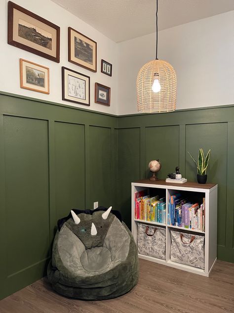 Boy Room Accent Wall, Green Boys Room, Green Accent Walls, Room Accent Wall, Board And Batten Wall, Diy Accent Wall, Toddler Boys Room, Accent Wall Bedroom, Up House