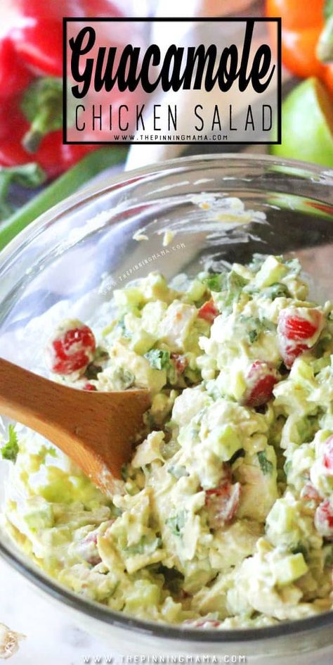 Guacamole Chicken Salad, Recipe Guacamole, Flavored Chicken, Guacamole Chicken, Guacamole Salad, Best Chicken Salad, Best Chicken Salad Recipe, Chicken Salad Recipe Easy, Easy Family Recipes