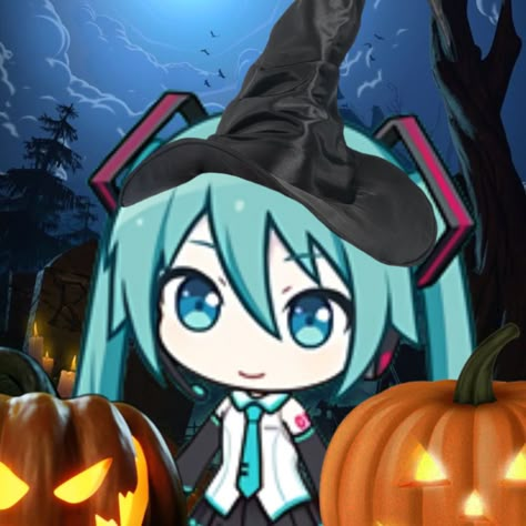 Hatsune Miku Halloween Pfp, Vocaloid Halloween Pfp, Miku Halloween Pfp, Halloween Miku Pfp, Pjsk Halloween Pfp, Halloween Vocaloid, Hatsune Miku Halloween, Halloween Miku, Cute Halloween Pfp