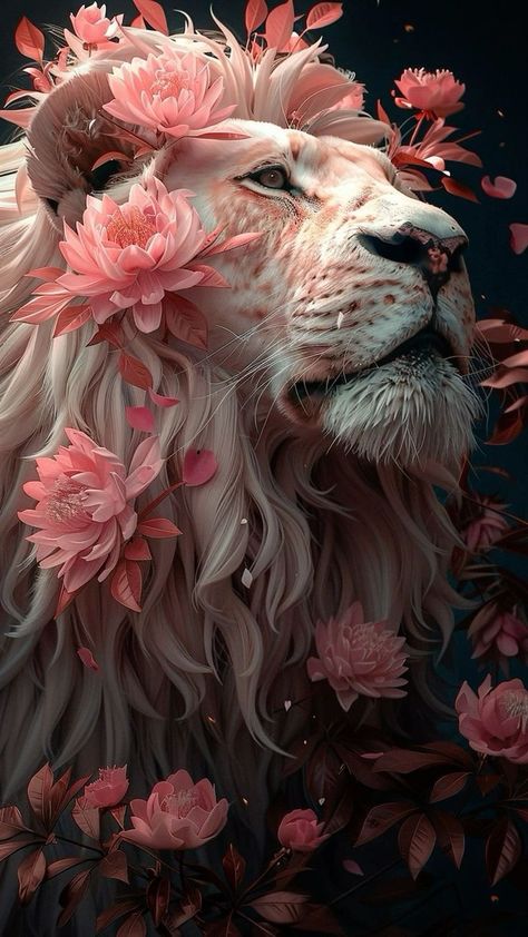 Pink Lion Wallpaper, Lion Wallpaper Iphone, Lion Artwork, Lion Photography, Lion Wallpaper, Lion Images, Animal Portraits Art, Lion Pictures, Lion Art