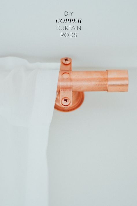 The 11 Best Copper Pipe Projects | The Eleven Best Copper Curtain Rod, Remodeling Hacks, Diy Curtain Rods, Diy Copper, Copper Decor, Copper Diy, Copper Pipe, Bathroom Remodeling, Diy Curtains