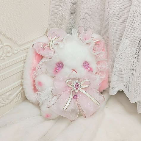 Forest Rabbit, Flower Forest, Bag Flower, Fairycore Cottagecore, Best Version Of Yourself, Handmade Plush, Pink