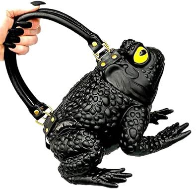 Windy Willow Black Toad Bag Purse Satchel Handbag Witch Frog Cottagecore Goblincore Dark Gothic Aesthetic, Black : Amazon.ca: Clothing, Shoes & Accessories Weird Purses, Goth Grandma, Weird Bags, Toad Bag, Frog Purse, Witch Frog, Weird Clothes, Frog Bag, Style Development