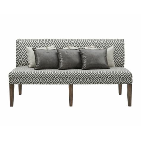 Dining Settee Ideas, Dining Room Bench With Back, Sofa Dining Seating, Kitchen Booth, Dream Homestead, Settee Dining, Upholstered Settee, Upholstered Dining Bench, Windsor Dining Chairs