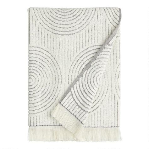 Morgan Gray And Off White Sculpted Spiral Bath Towel - v1 Bathroom Finishes, Desert Willow, Bathroom Rental, Shower Conversion, Decorative Bath Towels, Towel Crafts, Cost Plus World Market, Hand Towels Bathroom, The Morgan