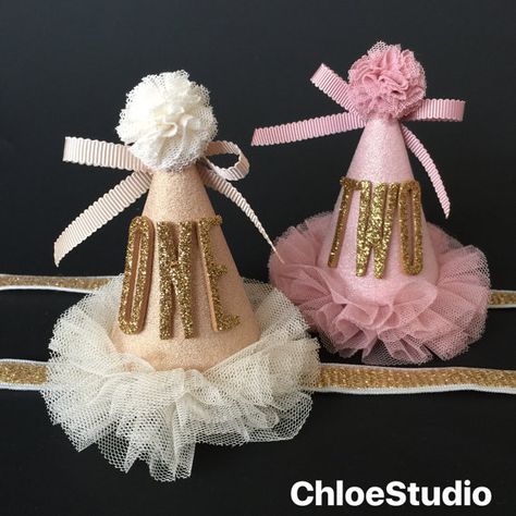 SALEParty HatHat HeadbandCone HeadbandParty cone by ChloeStudio 1st Birthday Hats, Cone Hat, Hat Birthday, Birthday Headband, Birthday Hat, Gold Birthday, Girl First Birthday