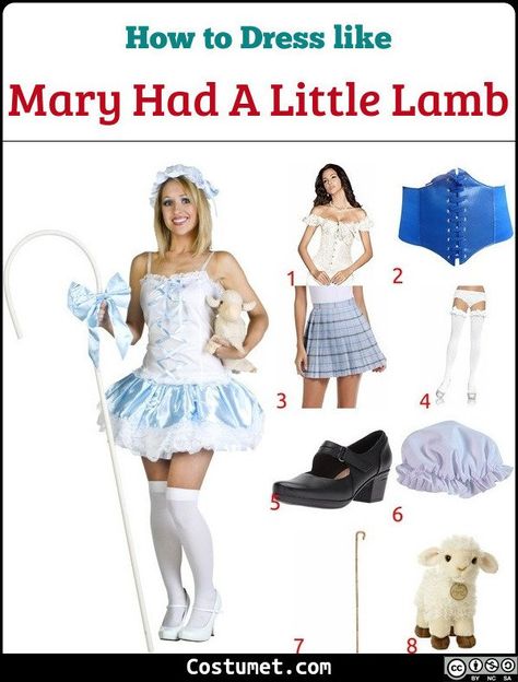 Mary Had A Little Lamb Costume, Little Lamb Costume, Mop Cap, Shepherd Costume, Lamb Costume, Mary Had A Little Lamb, Waist Corset, Bo Peep, Halloween 2023