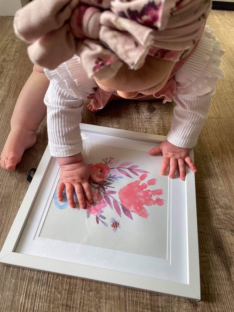 Diy Baby Art, Handprint Art Kids, Baby Footprint Crafts, Baby Handprint Crafts, Baby Handprint Art, Teacup Flowers, Christmas Art For Kids, Hand Art Kids, Toddler Nursery