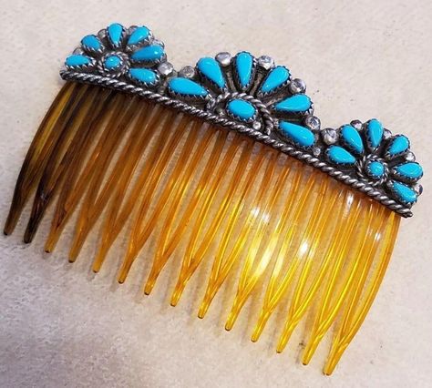 Turquoise Hair Comb, Western Wedding Jewelry, Turquoise Hair, Western Wedding, Hair Combs, Hair Decorations, Jewelry Companies, American Jewelry, Turquoise Jewelry