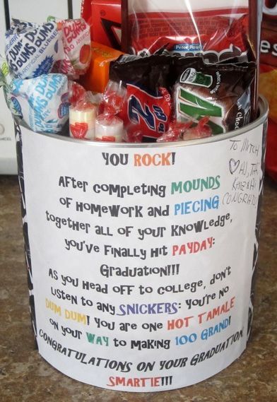 Best creative DIY Graduation gifts that grads will love Friends Graduation, Diy Graduation Gifts, Best Graduation Gifts, Graduation Candy, Candy Basket, Graduation Presents, Graduation Parties, Graduation Diy, High Schools