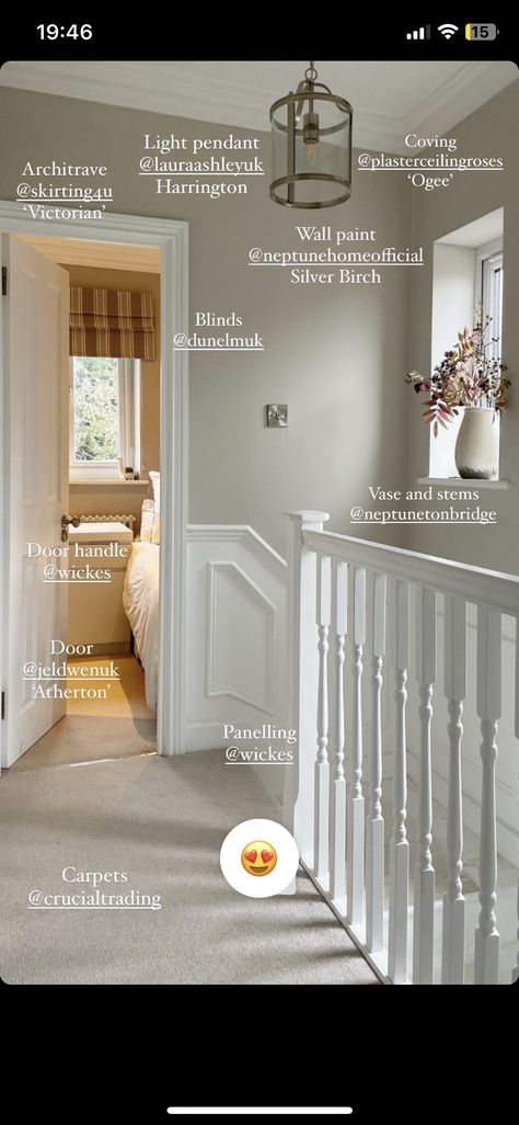 Long Upstairs Hallway Ideas, Gray Hallway, Landing Panelling, Hall Stairs And Landing Panelling, Coving Ideas Living Rooms, Hall Stairs And Landing Decor Paint Colors, Warm Hallway Colour Schemes, Coving Ideas, Hall Stairs And Landing Decor