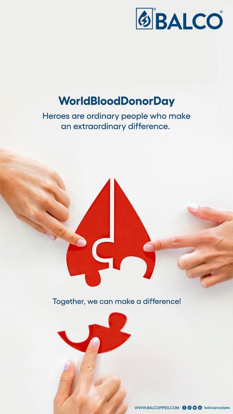 Today is #WorldBloodDonorDay, a day to celebrate the selfless heroes who save lives through their invaluable gifts. Your donation can make a difference and give hope to those in need. Join us in spreading awareness about the importance of blood donation and inspire others to become donors. Together, we can be lifesavers! #SupportMatters #BloodDonorDay #Balco #DonateBlood #BeAHero #BalcoSupports Blood Donation Day, Give Hope, Blood Donation, Together We Can, Make A Difference, Life Savers, Bird Prints, Inspire Others, Special Day