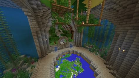 Minecraft Underground Forest, Underground Aquarium Minecraft, Big Underground Base Minecraft, Minecraft Underground Garden, Minecraft Hole Base, Minecraft Sewer System, Underground Homes Minecraft, Minecraft Underground Railway, Minecraft Underground Base Entrance