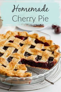 This cherry pie recipe from Live Well Bake Often is one you are sure to love. This easy homemade cherry pie is made completely from scratch. It is made with a buttery, flaky pie crust and packed with a fresh sweet cherry pie filling. It is the perfect pie for cherry lovers! I guarantee you will love this delicious homemade pie. #pie #dessertrecipes #desserts #homemade #cherry #cherrypie Cherry Pie Recipe Easy, Fresh Cherry Pie, Homemade Cherry Pie, Live Well Bake Often, Sweet Cherry Pie, Best Pie Recipes, Homemade Cherry Pies, Cherry Pies, Cherry Pie Recipe