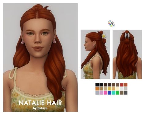 Natalie Hair | Patreon Oakiyo Sims 4, Best Sims 4 Cc, Cc Hair, Sims 4 Anime, Los Sims, Best Sims, Daisy Dress, Hair Collection, Sims 4 Cc Finds