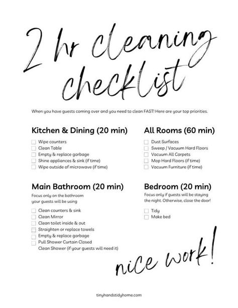 Easy Daily Cleaning Schedule for Busy People (cleaning routine for cleaning a messy house fast!) Cleaning Entire House In One Day, One Day House Cleaning Checklist, Clean House In A Day, 2 Hour Cleaning Checklist, Clean Your House In 2 Hours, Clean House In 2 Hours, Clean Whole House In 2 Hours, Clean Whole House In A Day, How To Clean House Quickly