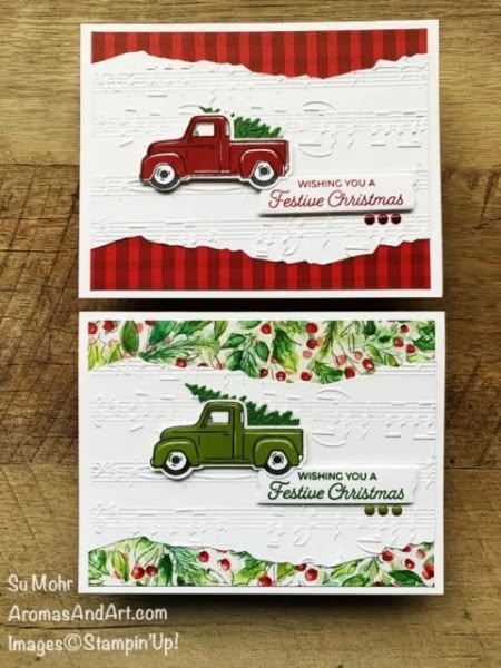 Card Diy Ideas, Truck Stamps, Truck Cards, Christmas Card Diy, Christmas Cards 2023, Stamped Christmas Cards, Loads Of Love, Homemade Christmas Cards, Stampin Up Christmas Cards