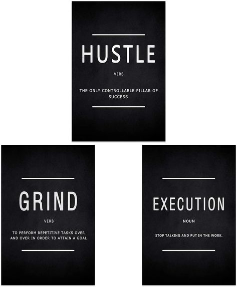 Motivational Canvas Wall Art, Grind Hustle Execution Office Wall Decor Framed Inspirational Prints Quotes Poster for Office Wall Art Gallery-Wrapped Canvas Art 3 Piece Canvas Art 3 Piece, Quotes Poster, Work Place, Inspirational Prints, Photo Apps, Stop Talking, Frame Wall Decor, Office Wall Art, Office Wall Decor