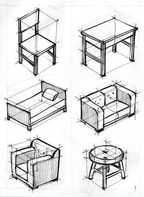 3d Perspective Drawing Interior, Two Point Interior Perspective Drawing, Architecture Drawing Furniture, Perspective Exercises Drawing, Interior Design Drawing Tutorial, Architecture Sketch Exercise, Perspective Drawing Exercise, Drawing Exercises Architecture, Architecture Drawing Exercise