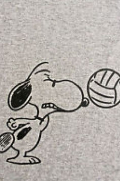 Play volleyball Volleyball Playlist Cover, Volleyball Aesthetic Cartoon, Volleyball Black And White Aesthetic, Snoopy Hockey Wallpaper, Dog Volleyball, Playing Volleyball Drawing, Cartoon Volleyball, Volleyball Drawing, Easy Halloween Drawings