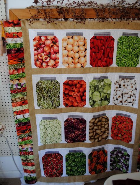 Canning Jar Quilt, Vegetable Quilt, Food Quilt, Bookshelf Quilts, Strawberry Quilt, Jar Quilt, I Spy Quilt, Canned Fruit, Kampot