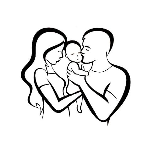 Familia 💕 😍 Line Art Family, Mother And Baby Tattoo, Tattoo Line Art, Family Tattoo Ideas, Baby Mehndi Design, Mom Drawing, Baby Sketch, Tattoo Line, Mom Dad Baby