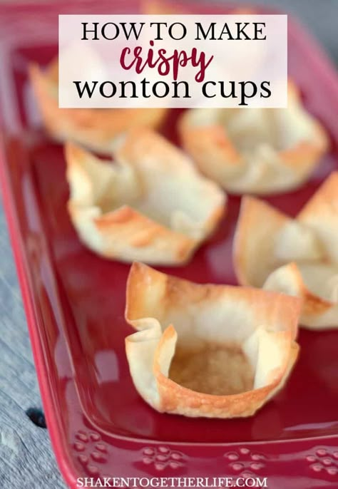 If you want to up your appetizer game, learn how to make wonton cups! These crispy wonton cups are so versatile and can be stuffed with lots of delicious fillings! Wonton Muffin Tin Recipes, Wonton Wrapper Recipes Appetizers, Wonton Crisps, Wrapper Recipes, How To Make Wontons, Wonton Appetizers, Wonton Wrapper Recipes, Fruit Salad With Yogurt, Wonton Cups