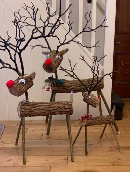 Christmas handmade log reindeers small, medium and large available starting from £12 pick up or delivery available at cost. Christmas Wood Crafts To Sell, Deer Christmas Decor, Diy Reindeer, Wood Log Crafts, Wood Reindeer, Reindeer Craft, Wooden Reindeer, Barn Wood Crafts, Reindeer Decorations