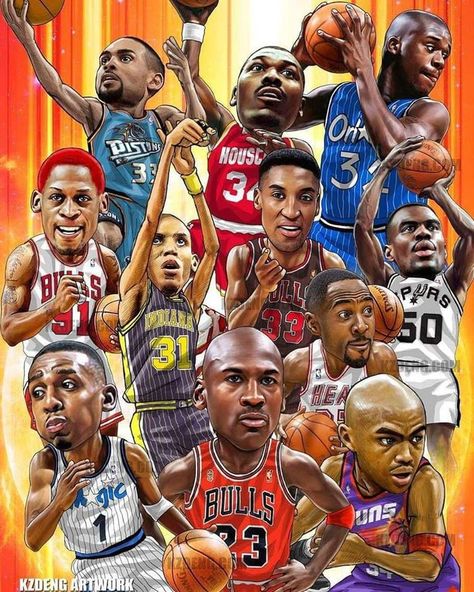 Nba Legends Art, 90s Artwork, Arsenal 2022, Sports Cartoon, Basketball Artwork, Michael Jordan Art, Nba Artwork, Michael Jordan Photos, Best Nba Players