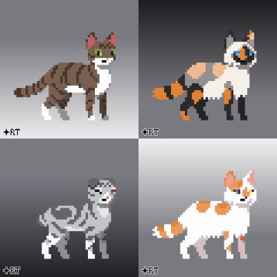 Cat Genetics Chart, Therian Pixel Art, Cat Art Base, Picrew Cat Maker, Cat Oc Ideas, Warrior Cat Ocs, Cat Picrew, Character Website, Pixel Art Cat