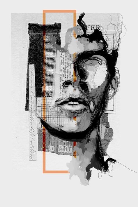 Abstract Graphic Design, Soyut Sanat Tabloları, A Level Art, Beautiful Mess, Abstract Portrait, Graphic Design Posters, Portrait Art, Art Sketchbook, Abstract Art Painting