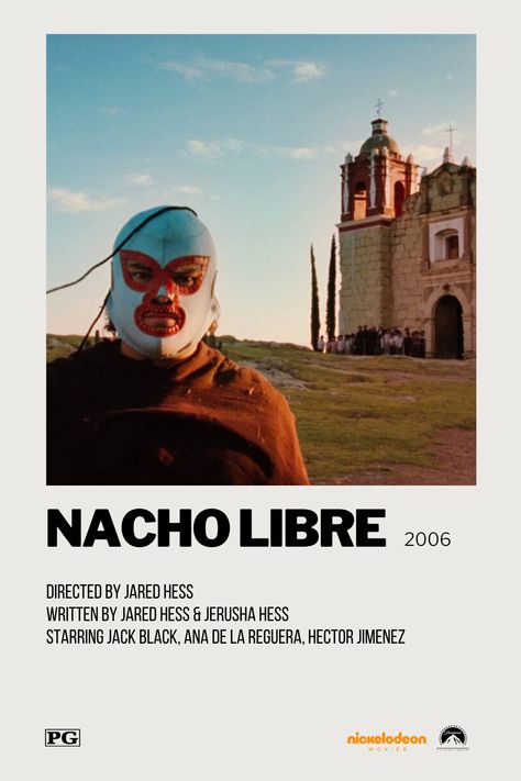 Nacho Libre Movie Poster, Nacho Libre Poster, Nacho Libre Wallpaper, Nacho Libre Aesthetic, Polaroid Movie Poster, Nacho Libre, Film Posters Minimalist, Sketchbook Cover, Movie Info