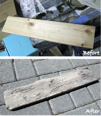 Want that driftwood/reclaimed wood look, but don't have any handy.....   This DIY shows you how to distress and age yourself.   http://stephanieathome.blogspot.com/2011/06/scrap-test-dummies-driftwood.html Driftwood Projects, Driftwood Wall, Driftwood Crafts, Drift Wood, Primitive Crafts, Beach Crafts, Driftwood Art, Recycled Crafts, Diy Projects To Try