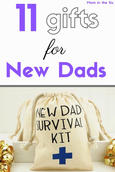 11 Gifts for New Dads at the Hospital - Looking to give the new dad in your life a gift after the birth of their baby - here are 11 ideas from practical to funny. #newdad #newmom #gifts New Mom Hospital Gift, New Parents Gift Ideas, New Mom Gift Basket After Birth, First Time Dad Gift Ideas, First Time Mom Gift Basket, Girl Dad Gifts, New Parents Gift Basket, Birth Gifts For Mom, New Dad Survival Kit