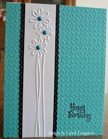 Embossed Cards Handmade, Flowers Cards, Cards Flowers, Daisy Cards, Easy Cards, Cas Cards, White Panel, March Birthday, Card Simple