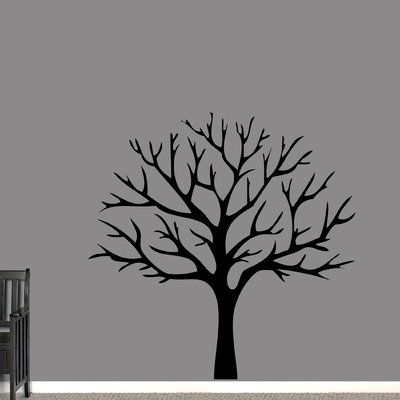 Winter Tree Silhouette, Vinyl Tree Wall Decal, Tree Branch Wall, Bare Tree, Nantucket Style Decor, Tree Wall Decal, Fall Mantel Decorations, Tree Silhouette, Mantel Decorations