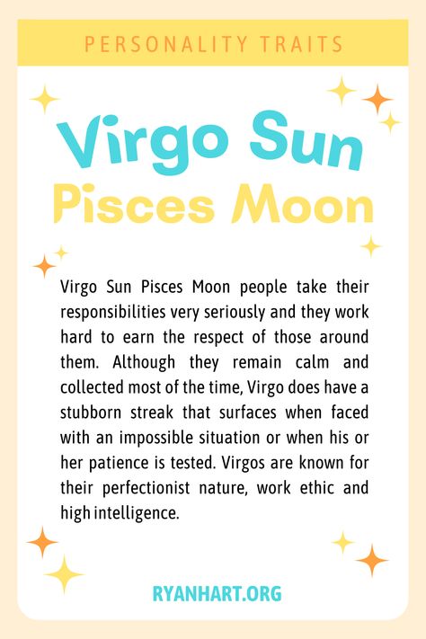 Virgo Sun Pisces Moon, Pisces And Virgo, Moon Personality, Moon Person, Pisces Sun, Virgo Sun, Reading Charts, Virgo Season, Pisces Moon