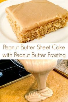 Cooked Peanut Butter Frosting, Easy Peanut Butter Cake 4 Ingredients, Easy Desserts Peanut Butter, Peanut Butter Sheet Cake Recipe, Peanut Butter Texas Sheet Cake, Recipe With Peanut Butter, Peanut Butter Cake Recipe, Dessert Crepes, Peanut Butter Sheet Cake