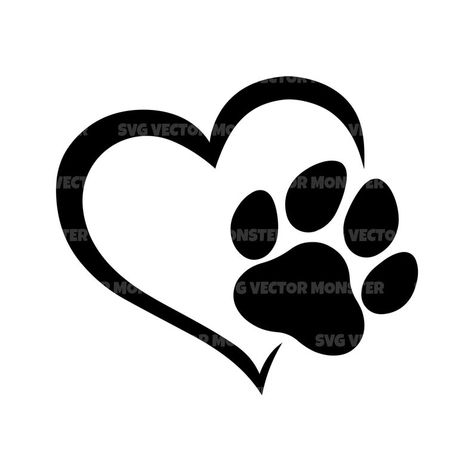 Paw Stencil, Paw Print Svg, Wedding Finger, Dog Pics, Vector Cut Files, Silhouette Png, Heart Svg, Dog Paw Print, Vector Cut