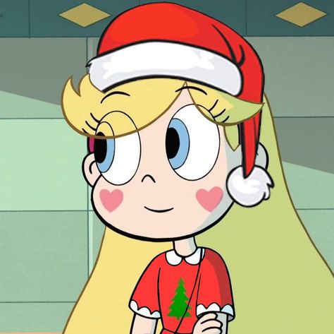 Cartoon Christmas Pfp, Christmas Cartoon Pfp, Starbutterfly Disney, Star Butterfly Icon, Cute Christmas Pfp, Profile Drawing, Christmas Icons, Star Butterfly, Christmas Cartoons